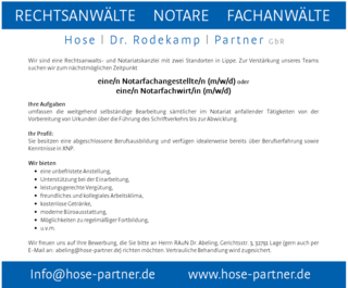 Stellenanzeige